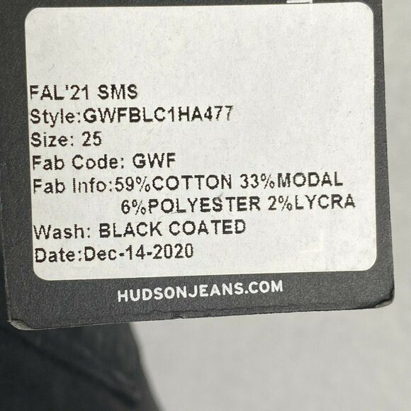 Hudson Los Angeles‎ Womens Black Coated Zipper Pock - Picture 9 of 10